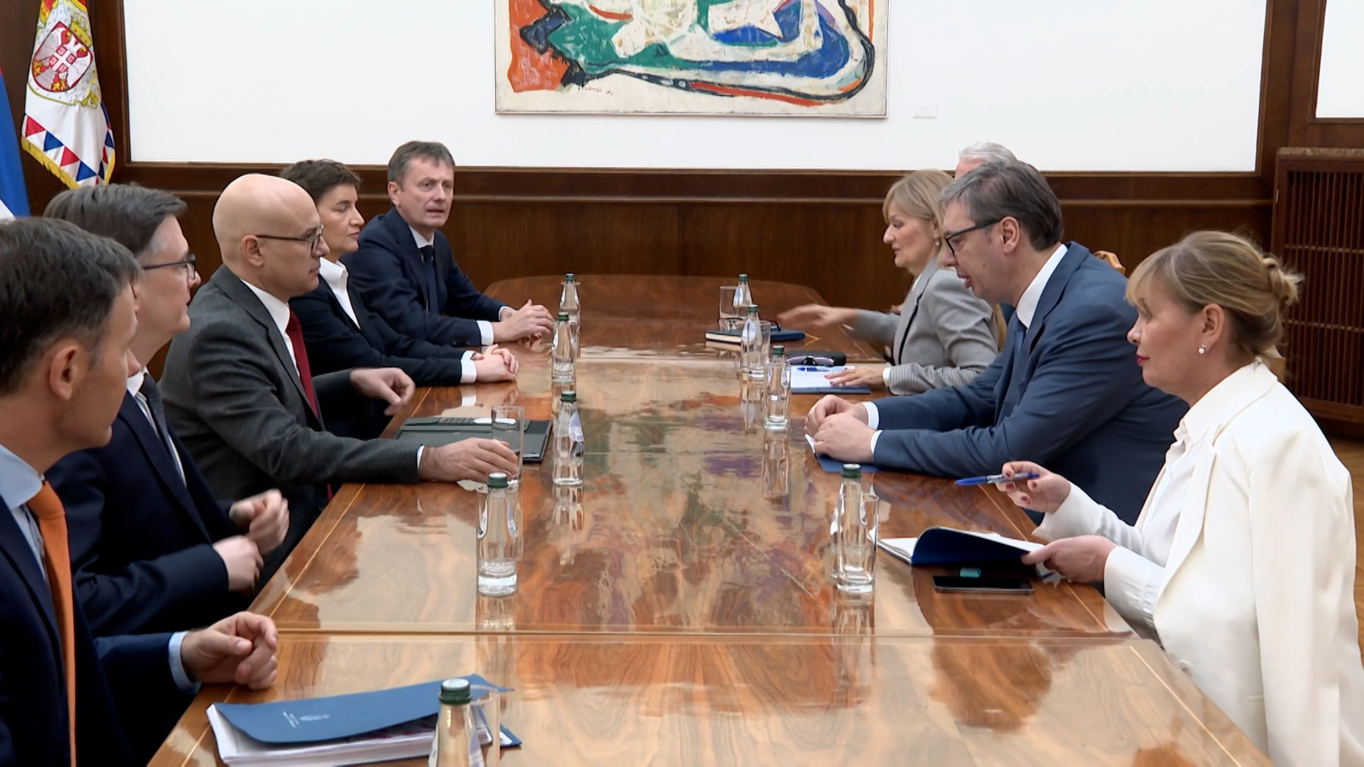 Beograd, predsednik Srbije Aleksandar Vucic se sastaje sa predstavnicima Srpske napredne stranke, pokrivanje